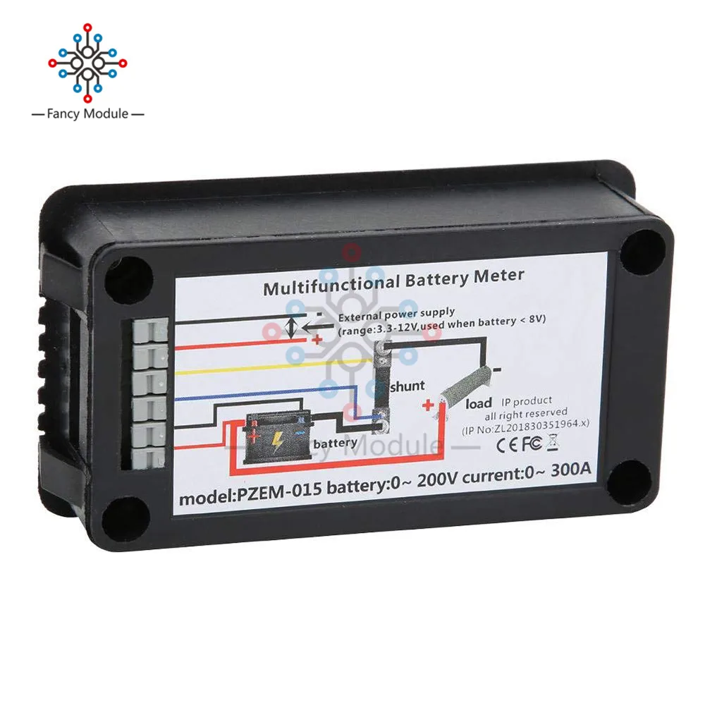 diymore PZEM-015 300A Shunt Battery Tester Voltage Amp Power Capacity Internal & External Resistance Residual Electricity Meter