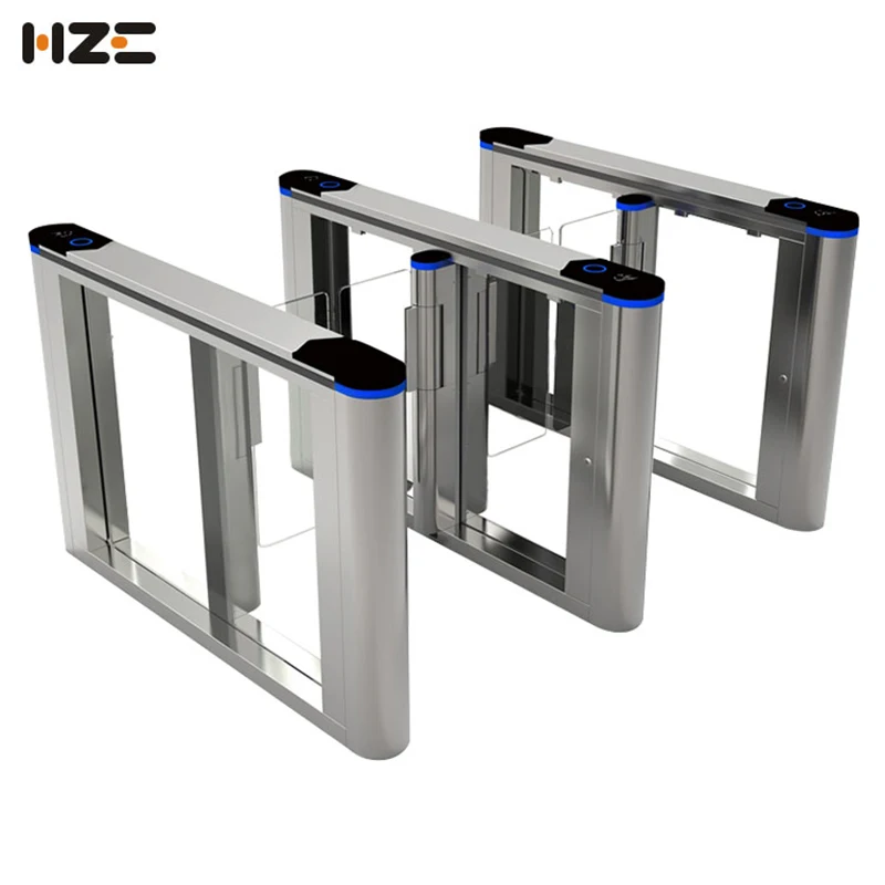 

High security RFID optical face recognition pedestrian access control swing turnstile barrier speed gate system for hotels