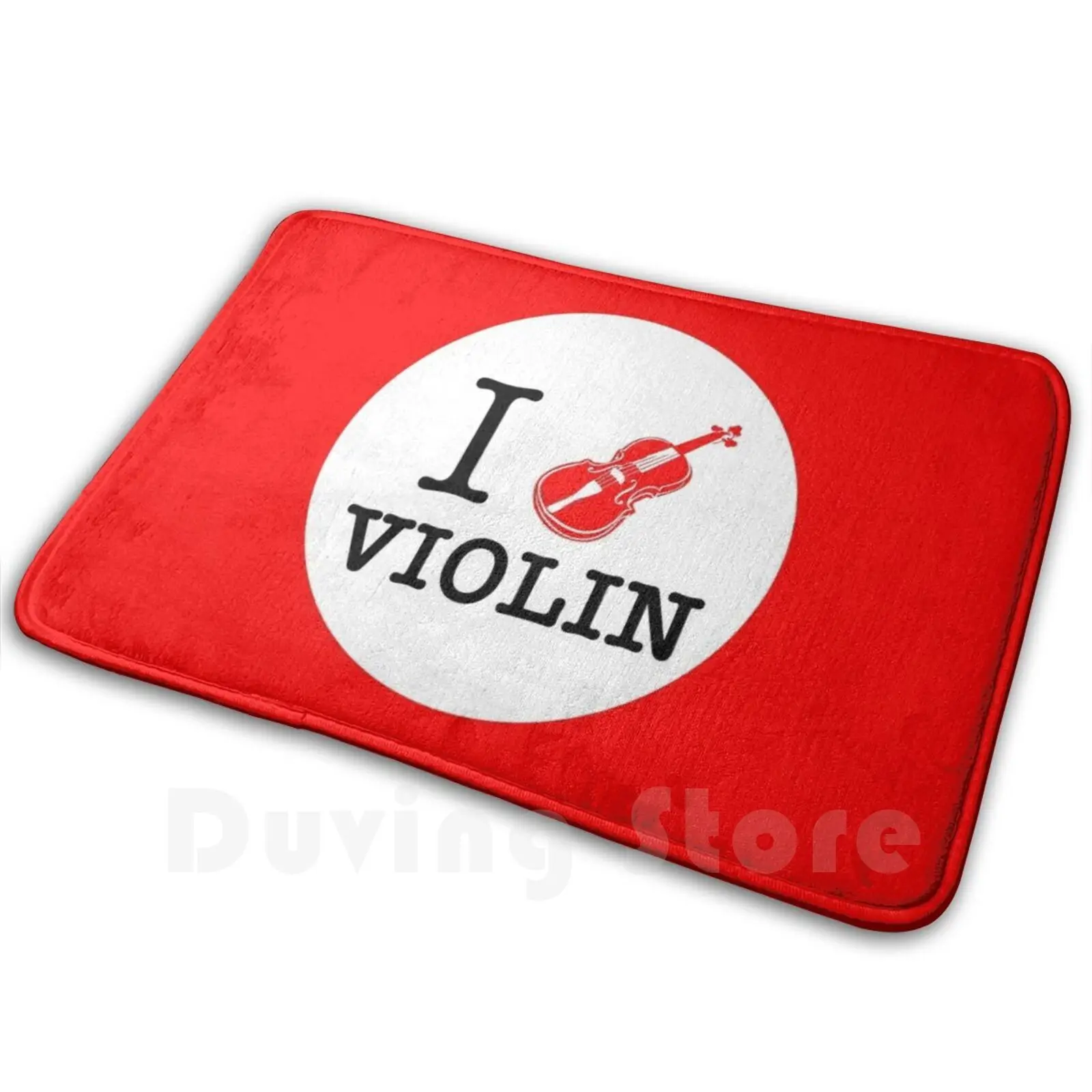 I Love Violin Soft Non-Slip Mat Rug Carpet Cushion Violin Violinist Orchestra Classical Music Mozart Chopin Beethoven