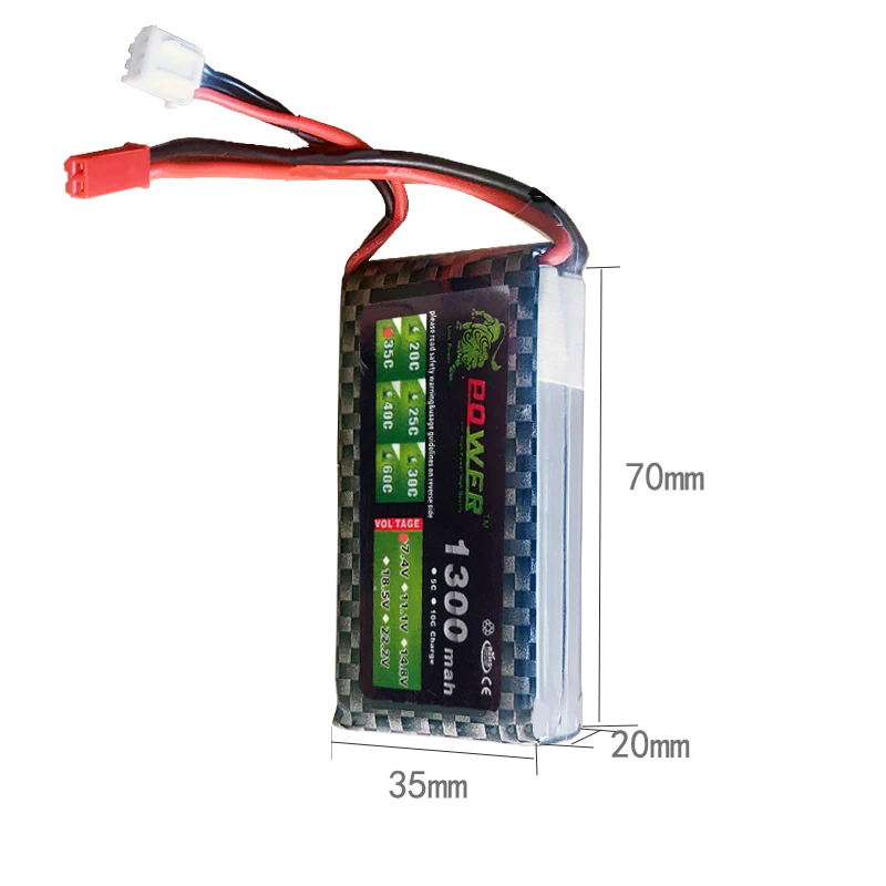 Lipo 7.4v 2S 1300mAh Battery Lion Power 30C MAX 35C For Racing Drone FPV Quadcopter RC Car Boat Airplane Helicopter Battery Part