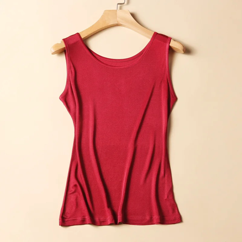 50% Pure Silk Tank top undershirt women sleeveless top shirt vest camisoles summer bottoming mujer