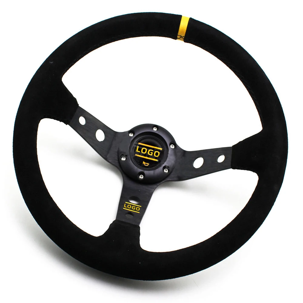 

Auto Refitting 14inch 350MM Deep Concave Drift Racing Steering Wheel Suede Steering Wheel