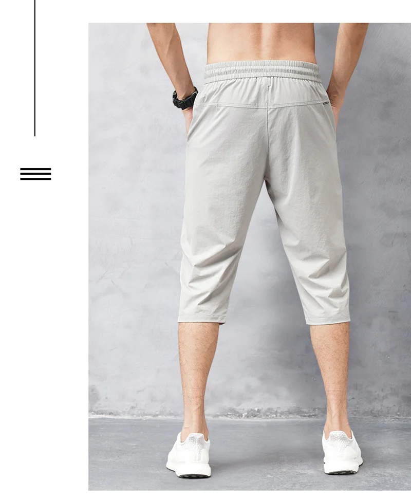 Male Bermuda Board Quick Drying Beach Black Men\'s Long Shorts Men\'s Shorts Summer Breeches 2022 Thin Nylon 3/4 Length Trousers