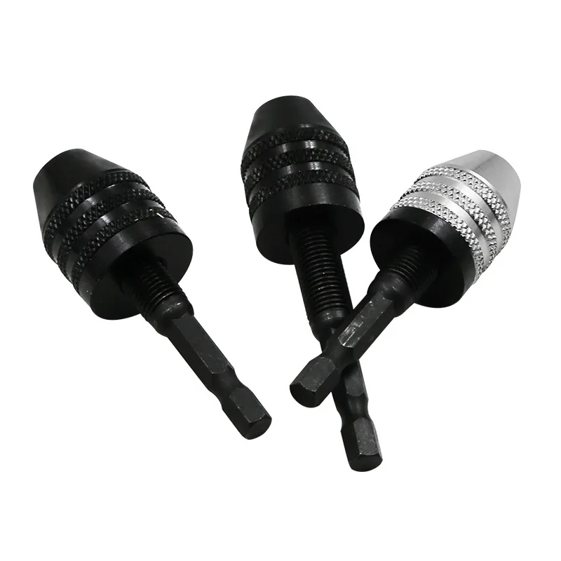 Hex wiertła bity Adapter Keyless uchwyt wału zacisk 0.3-8mm wał silnika elektrycznego Mini uchwyt wiertarski uchwyt 1/4 ''Hex Shank uchwyt wiertarski