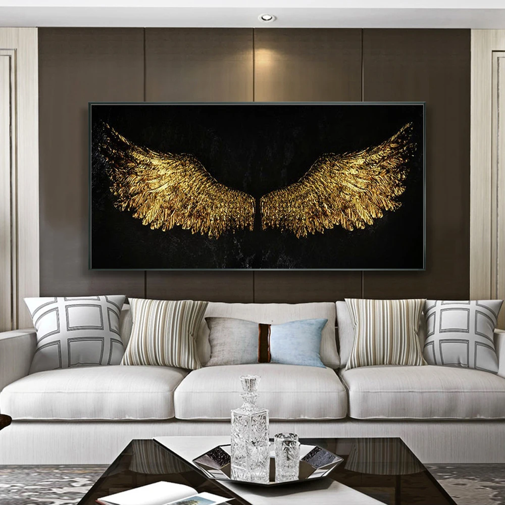 

Abstract Angel Wings Wall Art Posters and Prints Black and White Angel Paintings on the Wall Decor Pictures For Living Room