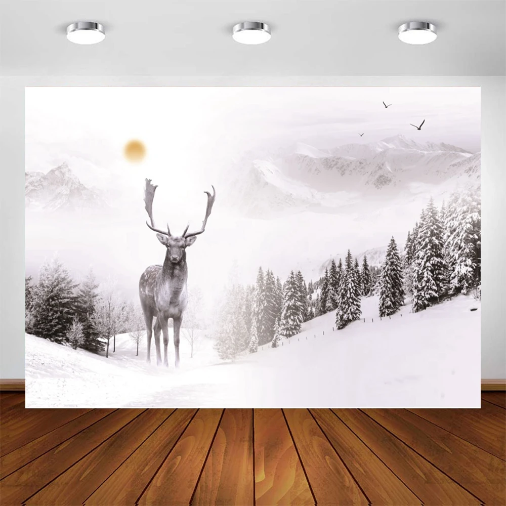 Yeele Christmas Wonderland Deer Dream Backgrounds For Photography Winter Snow Baby Newborn Portrait Photo Backdrop Photocall