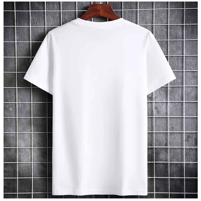 T Shirt Fashion Men Summer Short Sleeve Cotton T-shirt High Quality Pattern Simple Style Plus Size S - 6XL White Men Clothing