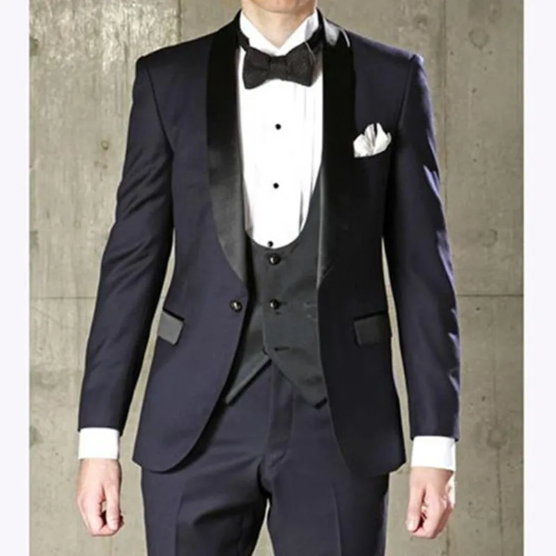

Fashionable One Button Men Wedding Suits Prom/Dinner Best Man Blazer Groomsmen Shawl Lapel Groom Tuxedos (Jacket+Pants+Tie+Vest)