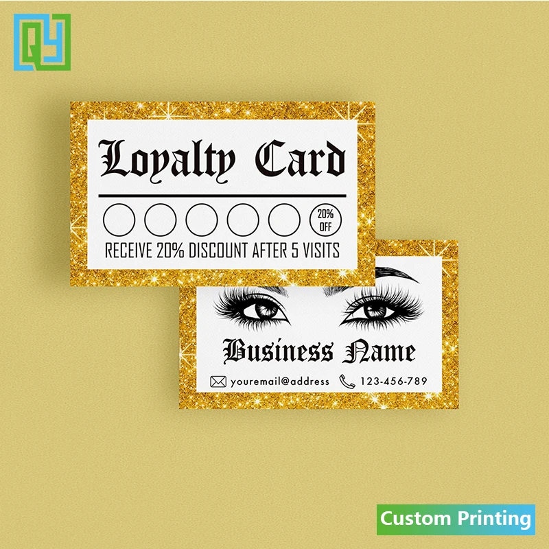 Free Shipping Design Custom Loyalty Card  100 PCS Reward Card Paper Card Business Card 54x90mm Thank You Card For Small Business