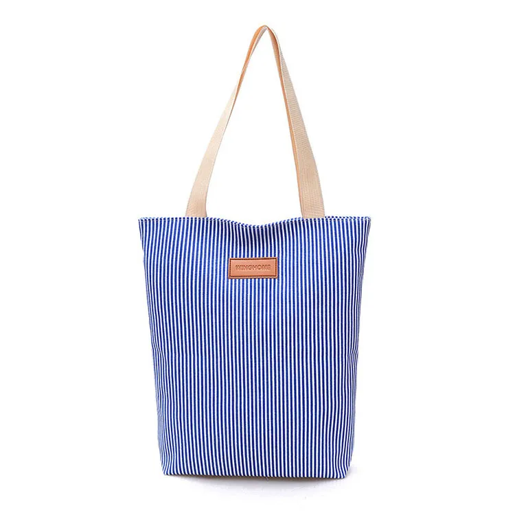 Free Shopping Handbag High Quality Women Girls Canvas Large Striped Summer Shoulder Tote Beach Bag Colored Stripes