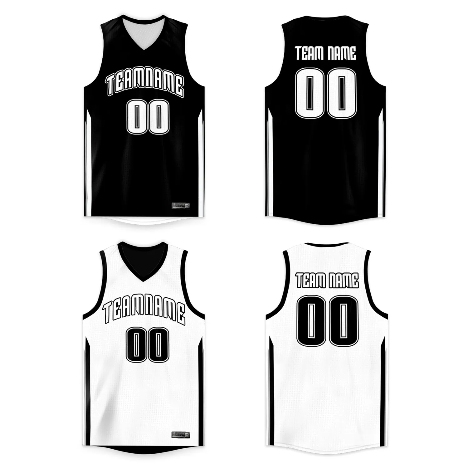 

Custom Basketball Jersey Full Sublimated Team name and Numbers Reversible Sports Tank top Breathable Loose Men/Kid V-neck shirts