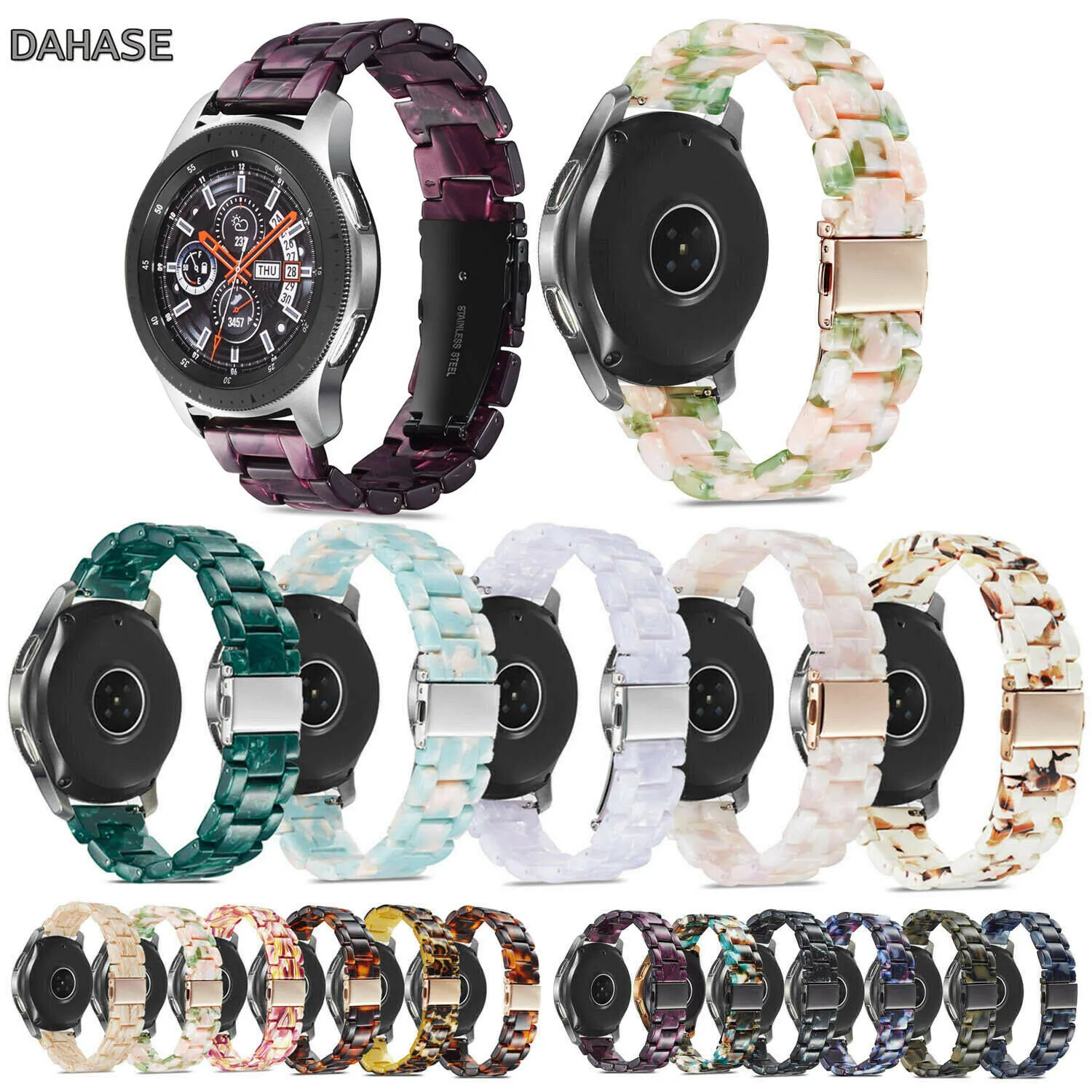 

20mm 22mm Colorful Resin Strap For Samsung Galaxy Watch 3 41mm 45mm Band Quick Release Wristband Bracelet Replacement Watchbands