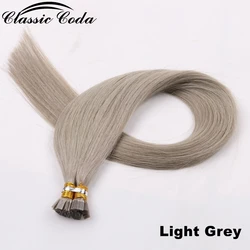 Klassische Coda 20'' 22'' 1g/strand Echt Remy Flache Spitze Verlängerung Menschenhaar Natürliche Schwarz Italienische Keratin Kapsel haar 50g