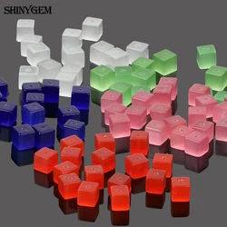 shinygem 50pcs 4mm 8mm cat eye cube bead mix random colors gradient fluorescence tiny natural stone beads for diy jewelry making