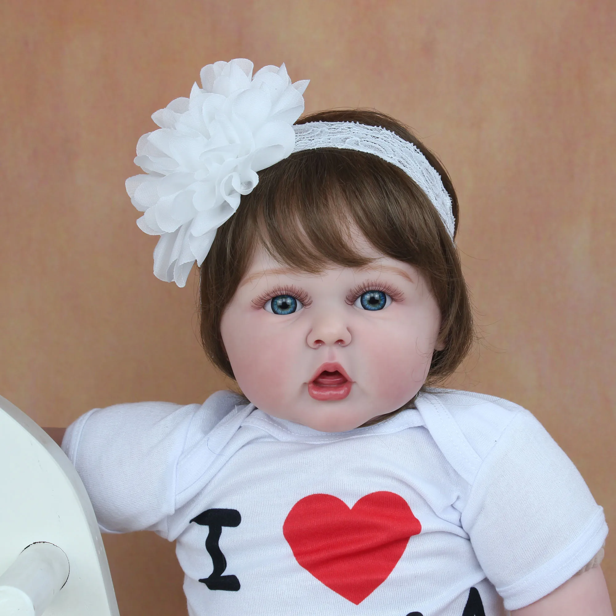 60 CM New Hand-Detailed 3D Paint Skin Silicone Reborn Baby Princess Toddler Doll Toy For Girl Realistic Visable Veins Bebe