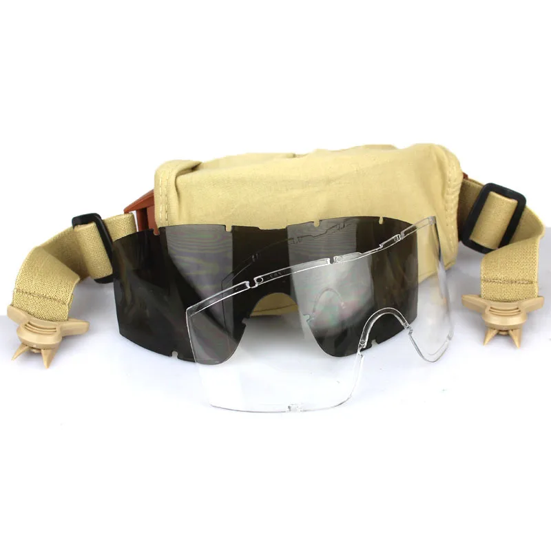 Tactical MICH AF Fast Helmet Rail Goggles CS Windproof Dust Protective Glasses