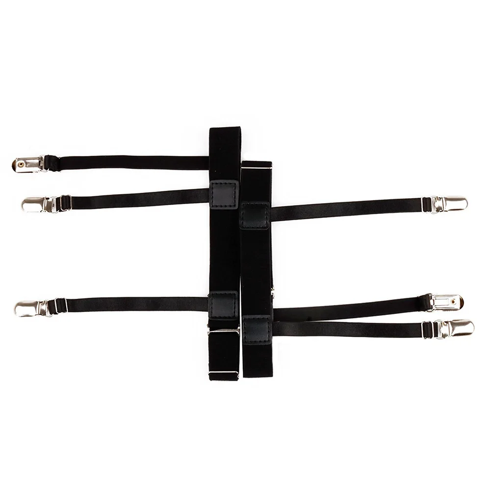 Hot Sale 2 Pcs Men Shirt Stays Belt with Non-slip Locking Clips Keep Shirt Tucked Leg Thigh Suspender Garters Strap AIC88