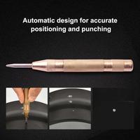 1Pcs HSS 5 Inch Automatic Center Pin Punch Spring Loaded Starting Hole Tool Gold With Brass Body Chisel Woodwork Tool Drill Bit