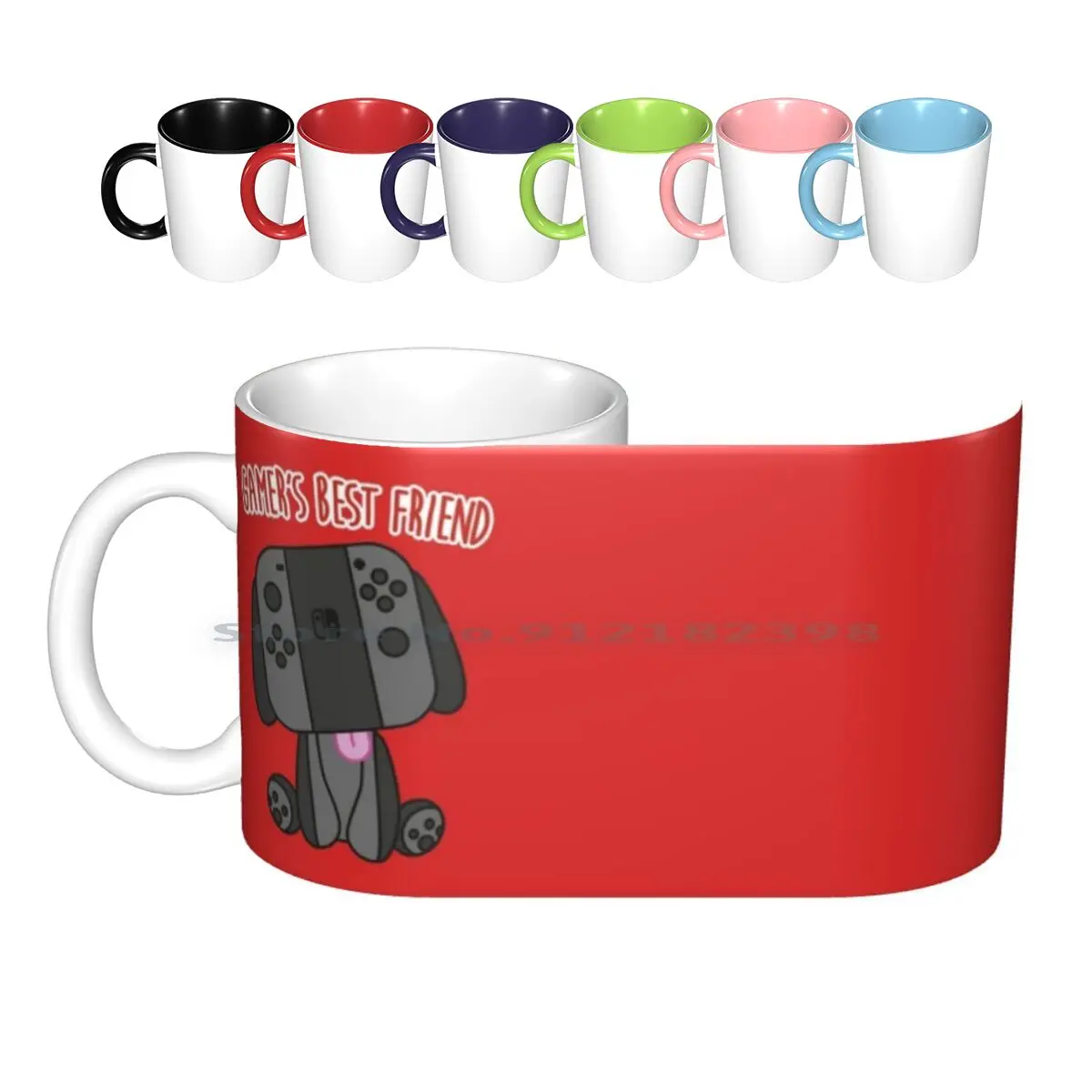 Gamer's Best Friend Ceramic Mugs Coffee Cups Milk Tea Mug Switch Dog Friend Pet Best Friend Pets Switch Switch Wii Wiiu Bros