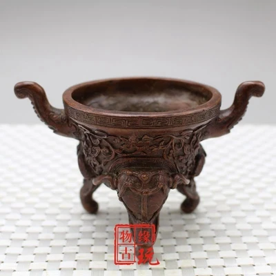 

Red copper antique antique elephant trunk incense burner home decoration