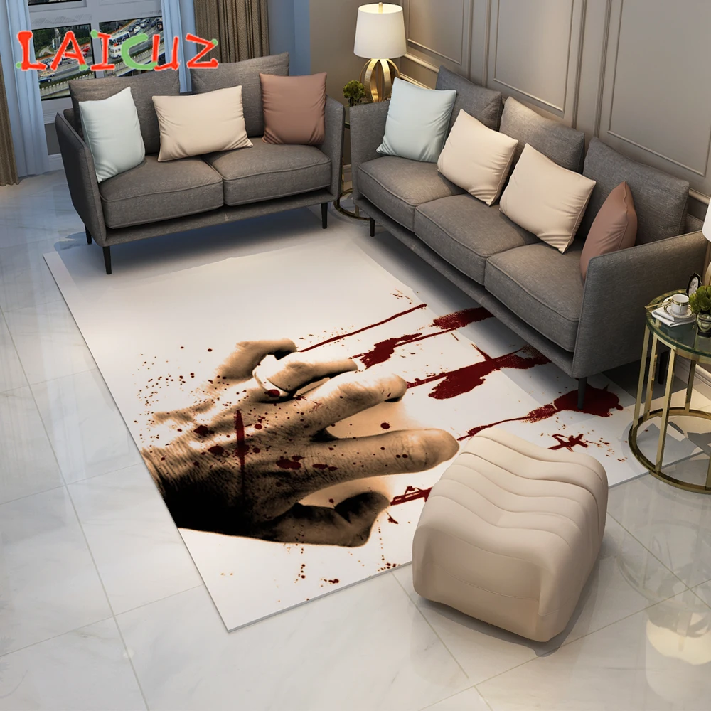 Horror Movie Characters Large Anti-Slip Area Rugs and Carpets for Home Living Room Bedroom Halloween Christmas Eve Mats