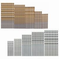 50Pcs Titanium Coated Drill Bit Micro Drill Bits High Speed Steel Straight Shank Drill 1 / 1.5 / 2 / 2.5 / 3MM Wood Drilling