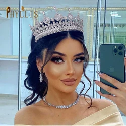 A67 Luxury Zircon Crown Bride Headwear Crystal Women Tiaras Rhinestone Wedding Headpiece Birthday Headband Pageant Hair Jewelry