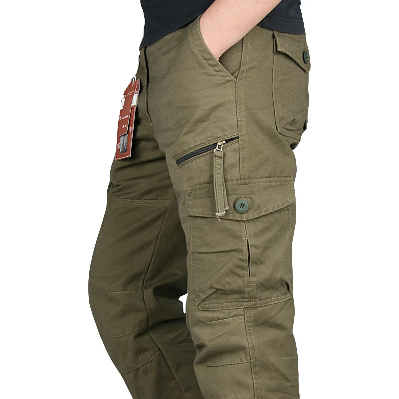 

Men's Spring Overalls Multi Pocket Cargo Pants 2024 New Outdoor Work Pants Straight Casual Long Trousers Plus Size 3XL