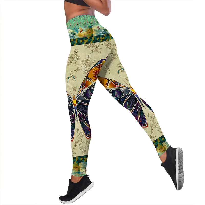 Cloocl mulheres leggings bonito abelha cintura alta elasticidade legging 3d animal moda calça de fitness para calças de jogging femininas