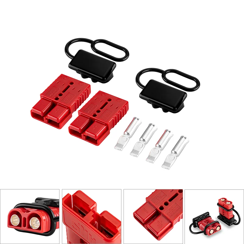 2 Pack 175A 12-36V Charging Practical Portable Battery Quick Connect Disconnect Electrical Plug Kit Durable Fit Winch or Trailer