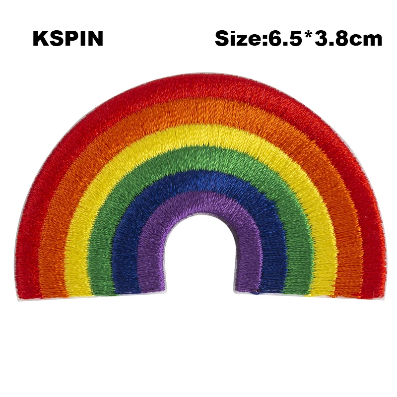 6.5*3.8CM LGBT Rainbow Transgender Bisexual Asexual Nonbinary Pansexual Pride Embroidery Patches Iron on Saw on Badges