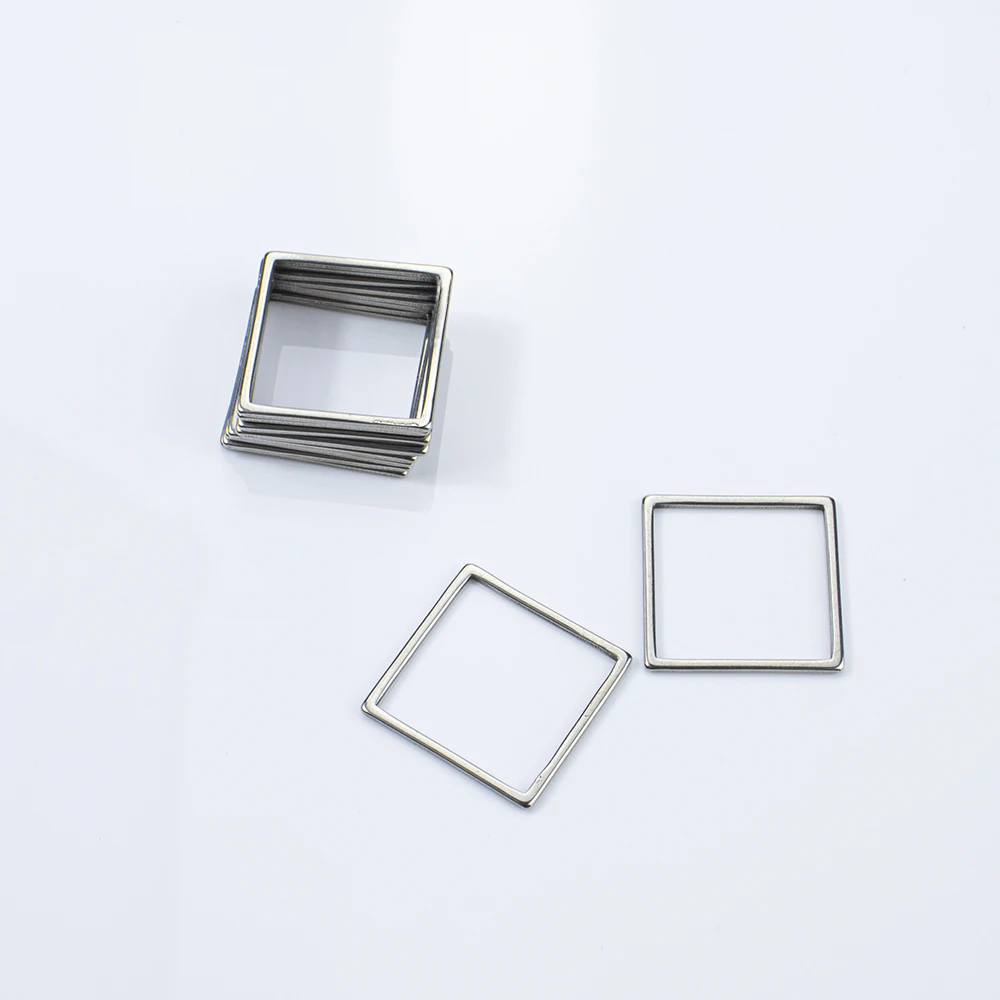 10Pcs Stainless Steel Square Connectors Drop Earrings Charms Resin Mold Link DIY Accessories For Jewelry Making Findings