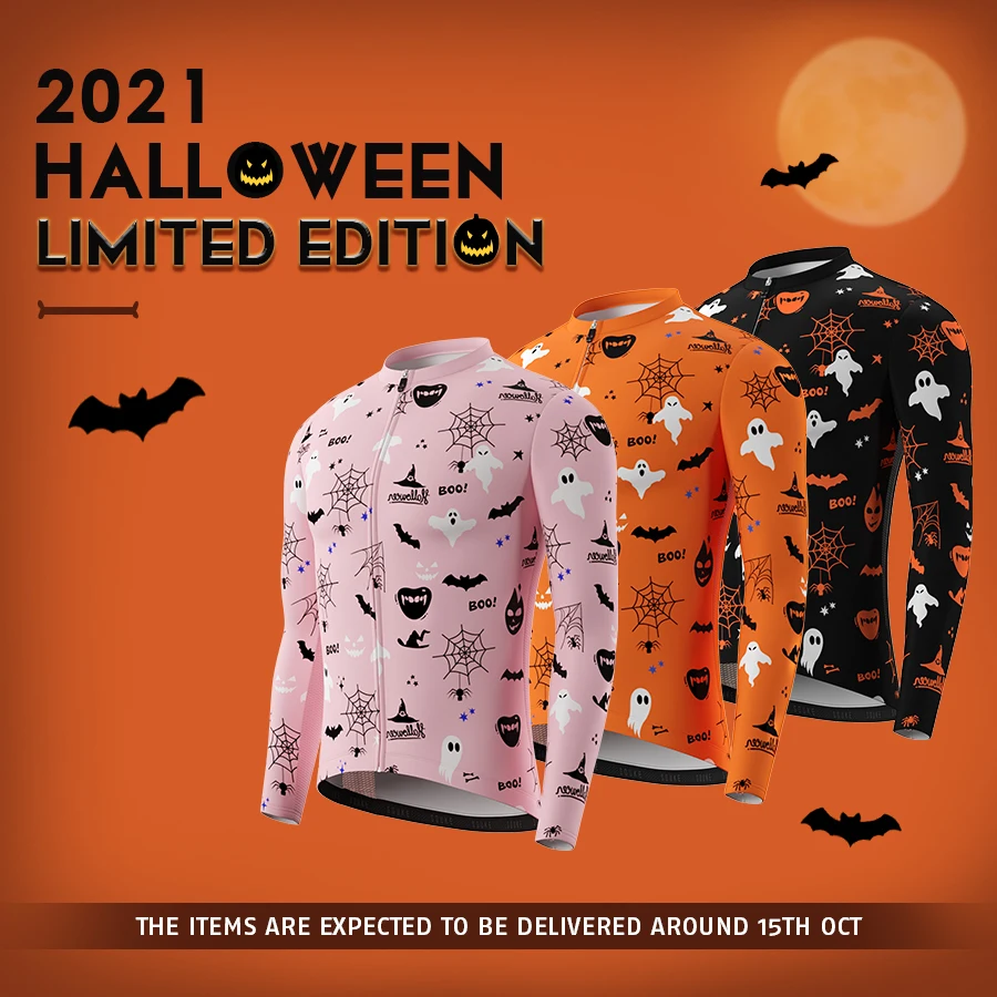 Souke Sports 2021 Autumn&Winter Cycling Jersey MTB Road Bike Long Sleeve Shirts Halloween Limited Edition Biclye Men Top Clothes