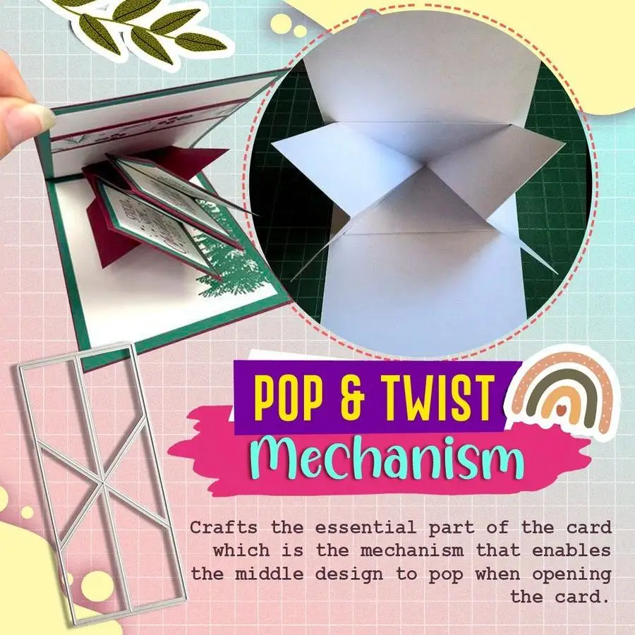 Pop Up Card Cutting Dies Set Twist & Pop Metal Cutting Die For DIY Scrapbooking Gift Card Making Template