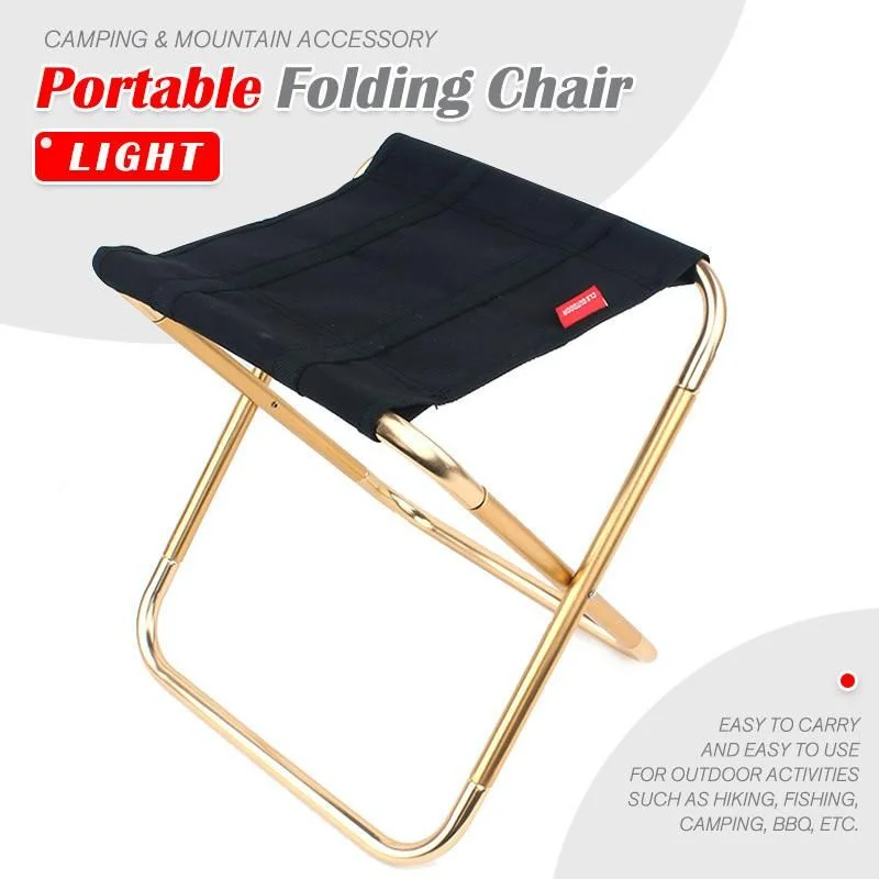 Silla plegable portátil para pesca, mueble ligero de tela de aluminio para exteriores, Picnic y Camping