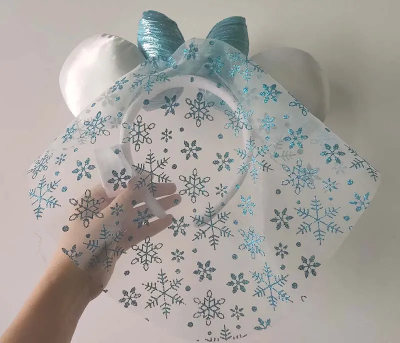 NEW Snowflake Crystal Kids Girl Elsa Minnie  Ears Blue Headband