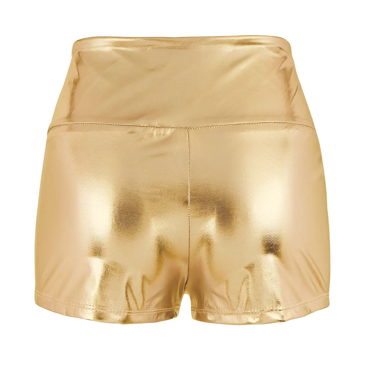 Women Shiny Metallic Shorts High Waist Sexy Slim Summer Hot Pants Fashion Elastic Adult Female Cheer Botty Dance Shorts Clubwear