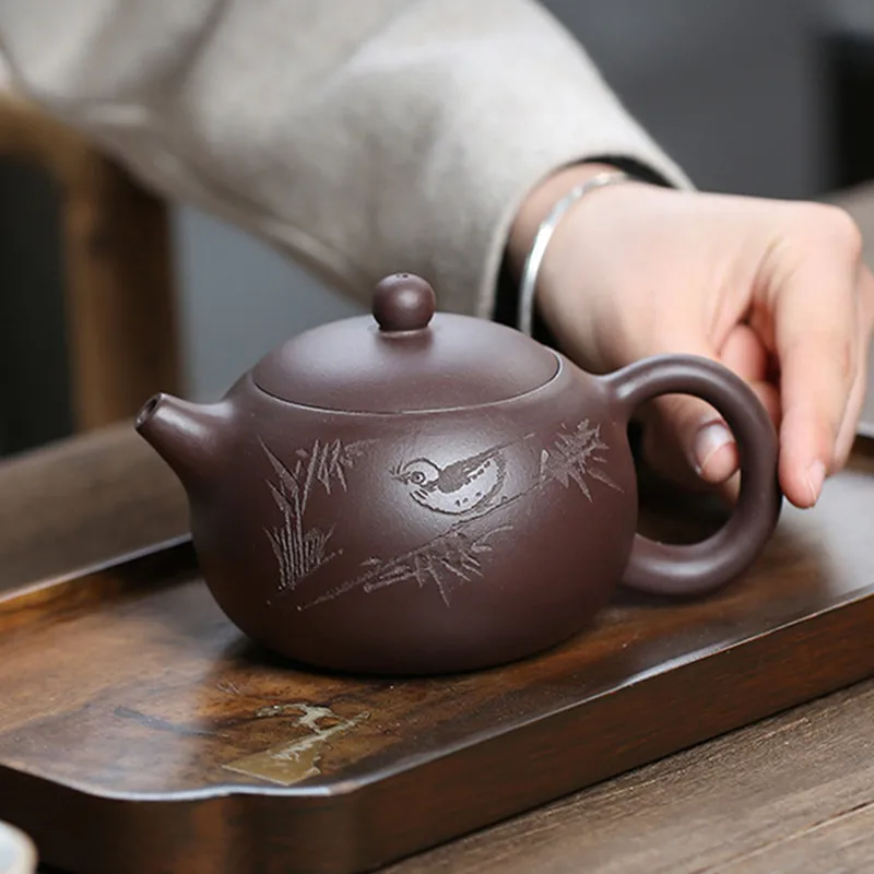 290ml Boutique Yixing Purple Clay Teapots Raw Ore Zhu Mud Xishi Tea Pot Home Zisha Filter Beauty Kettle Customized Tea Set Gifts