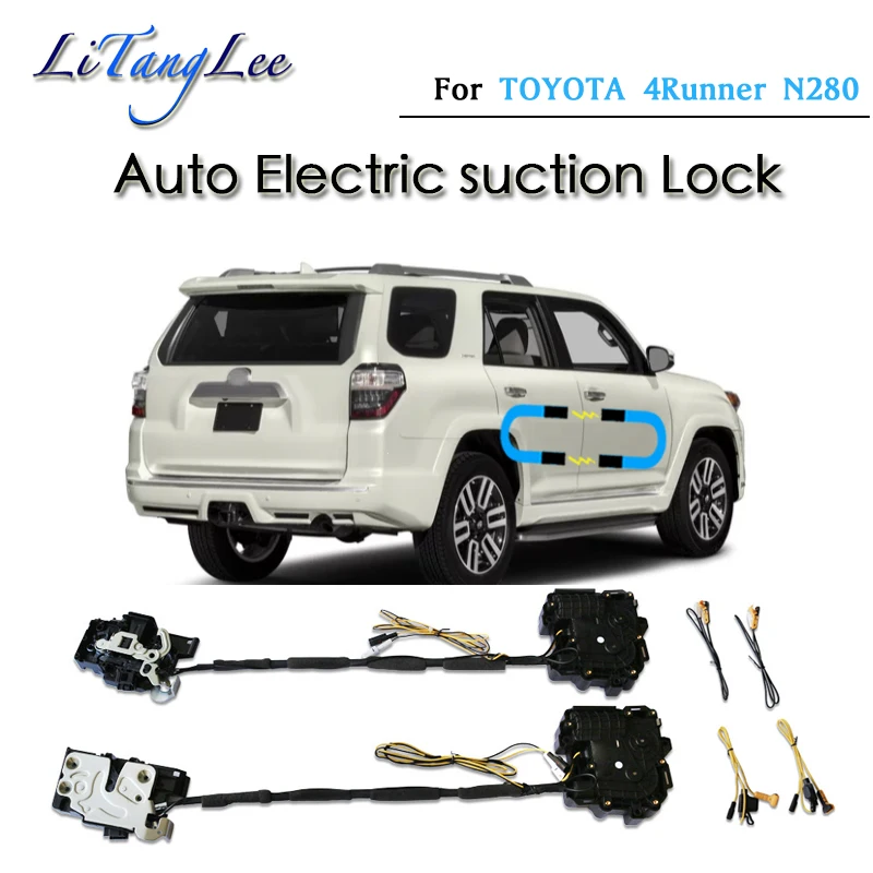 For TOYOTA 4Runner FourRuner N280 Car Soft Close Door Latch Pass Lock Actuator Auto Electric Absorption Suction Silence Closer