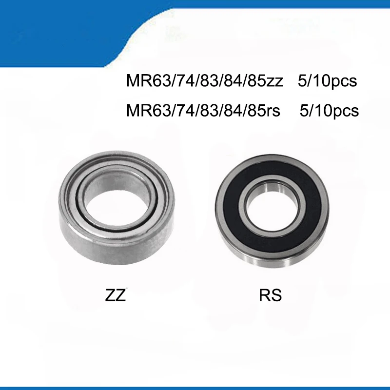 

5/10pcs MR Series Miniature Model Bearing MR63rs zz MR74Z RS MR83RS ZZ MR84ZZ MR85zz rs Metal Shielded Ball Bearings