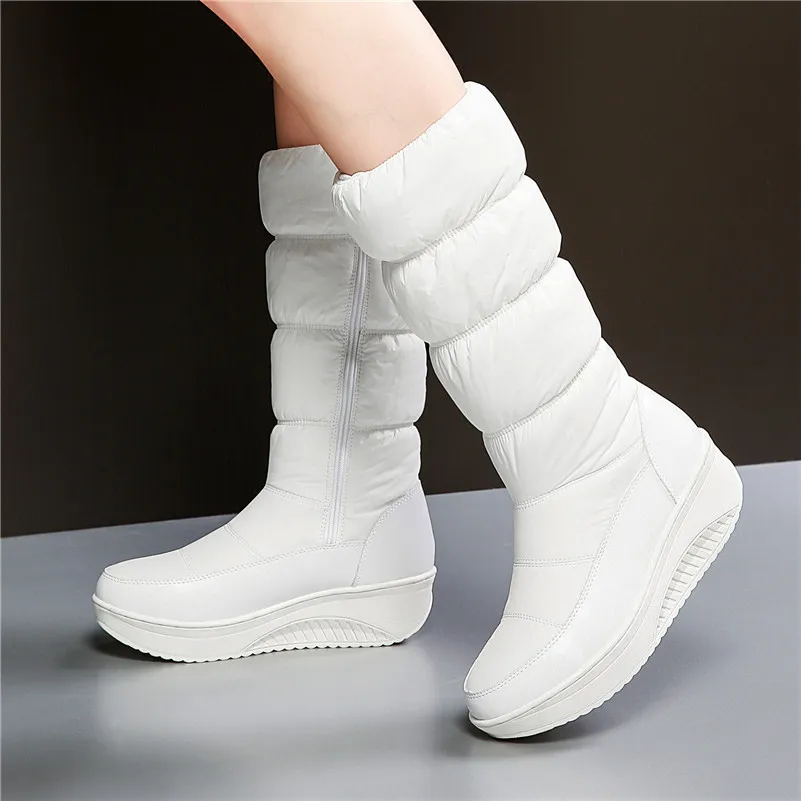 FEDONAS Women Mid-calf Boots 2025 New Winter Keep Long Warm Round Toe Female Snow Boots Side Zipper Platforms Casual Shoes Woman