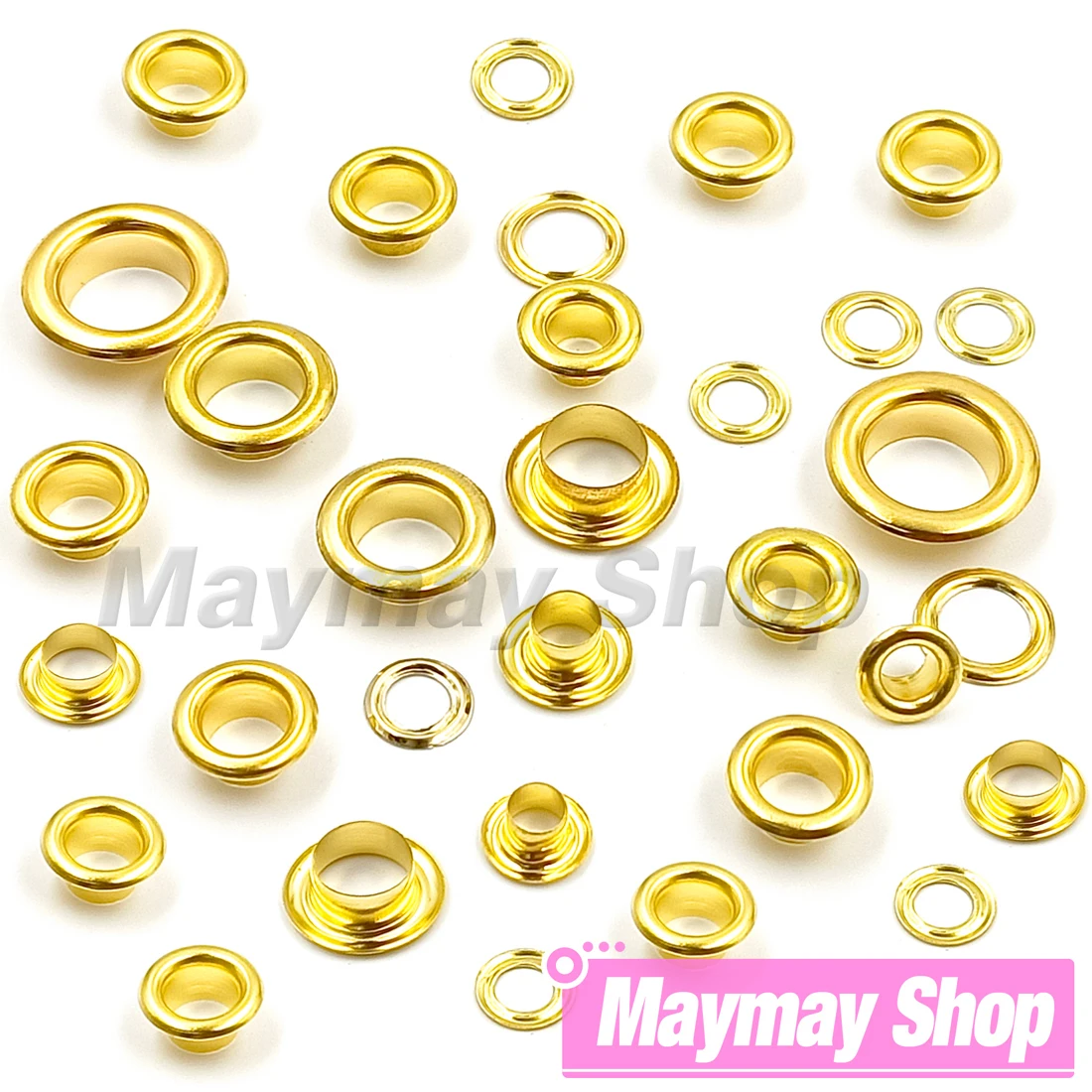 100Pcs Gold Color Hole Metal Eyelets Grommets with Washer For Leathercraft Diy Accessories Clothes Cap Bag Tags Shoes Belt