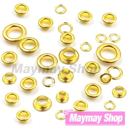 100Pcs Gold Color Hole Metal Eyelets Grommets with Washer For Leathercraft Diy Accessories Clothes Cap Bag Tags Shoes Belt