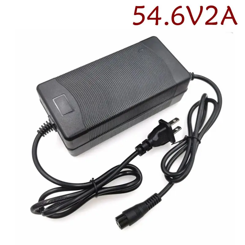 

54.6V 2A Lithium charger 48V 2A GX16 XLRM RCA DC Port for 48 V 13S Li-ion battery Charger with fan