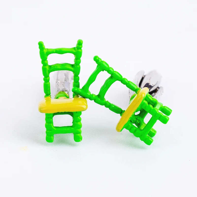 Novelty Mens Cufflinks Funny Chair Red Green Yellow Colors Cuff Links Toy Jewelry For Party Birthday Gift Wholesale Retail