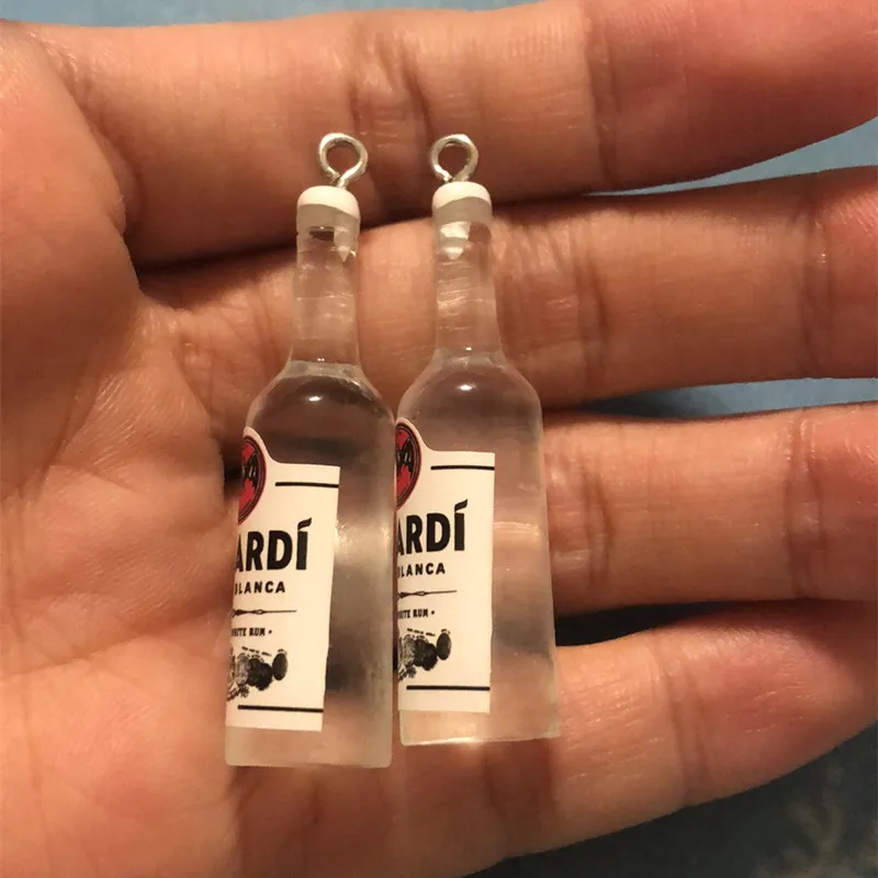 10pcs 3D Alcohol Beer Bottle Resin Charms for DIY Jewelry Accessory Earring Charms In Jewelry Making