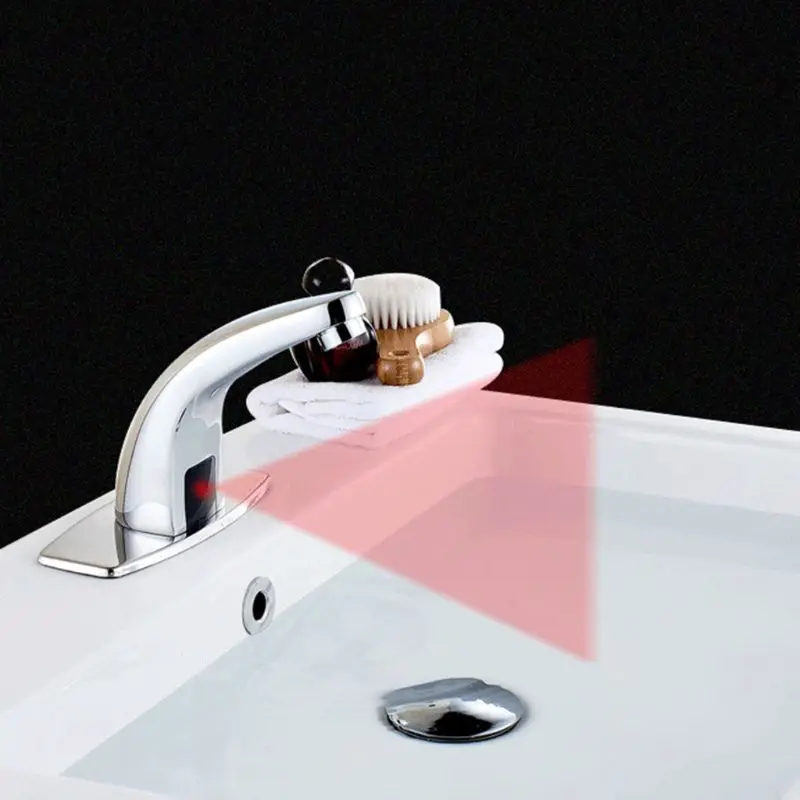 1 Set Infrared Sensor Faucet Automatic Touchless Sink Sensor Faucets Inductive Water Tap Kitchen Bathroom Deck Mounted Taps