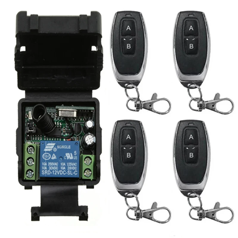 

DC 12V 24V 1CH 1CH Radio Controller RF Wireless Relay Remote Control Switch 315 MHZ 433 MHZ Transmitter+ Receiver