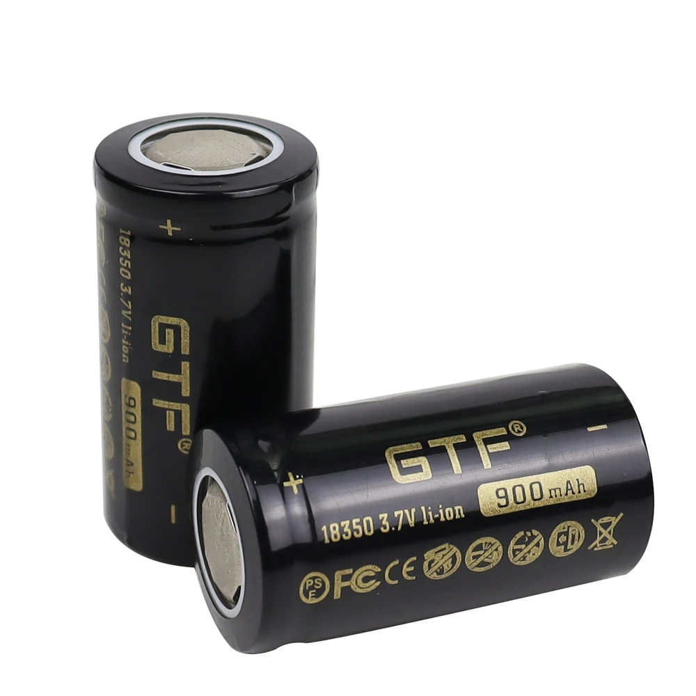 GTF 18350 3.7V 900mAh Lithium Ion Battery high power For electronic product 18350 Lithium ion Rechargeable Batteries