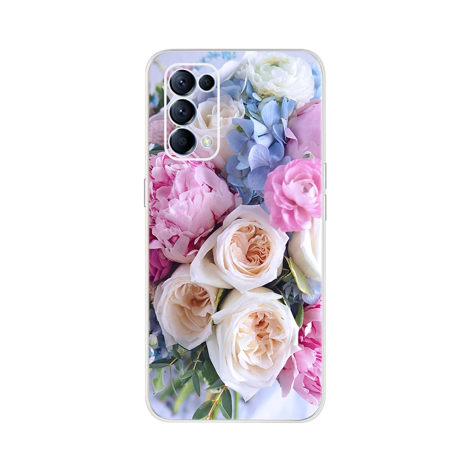 For OPPO Reno 5 5G Case Reno5 4G Bumper Silicone TPU Soft Phone Cover For OPPO Reno 5 CPH2145 Cases Cartoon fundas CPH2159 Coque